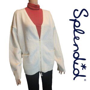 Splendid Zeena Zip-Up Cardigan NWOT White Large